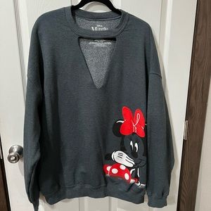 Disney Minnie Mouse Cutout Sweatshirt 2X Torrid like new 2 18 20 keyhole